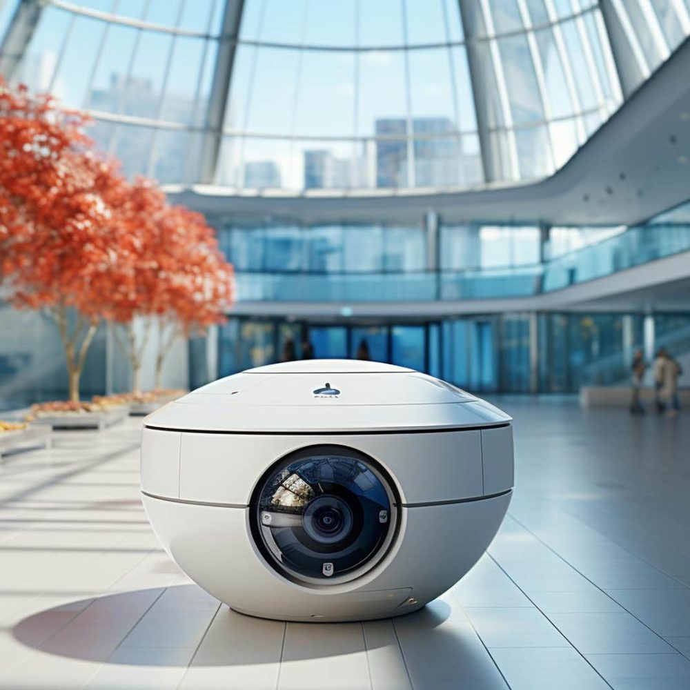 Modern indoor CCTV security camera installed by K9 Security Services Ltd for property surveillance and monitoring